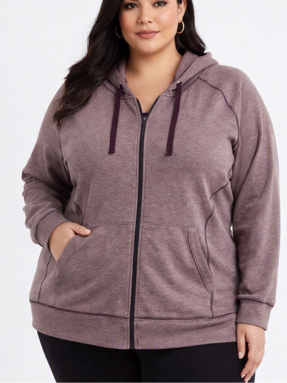 5/$25 Active Zone Purple Zip-Up Hoodie Size X